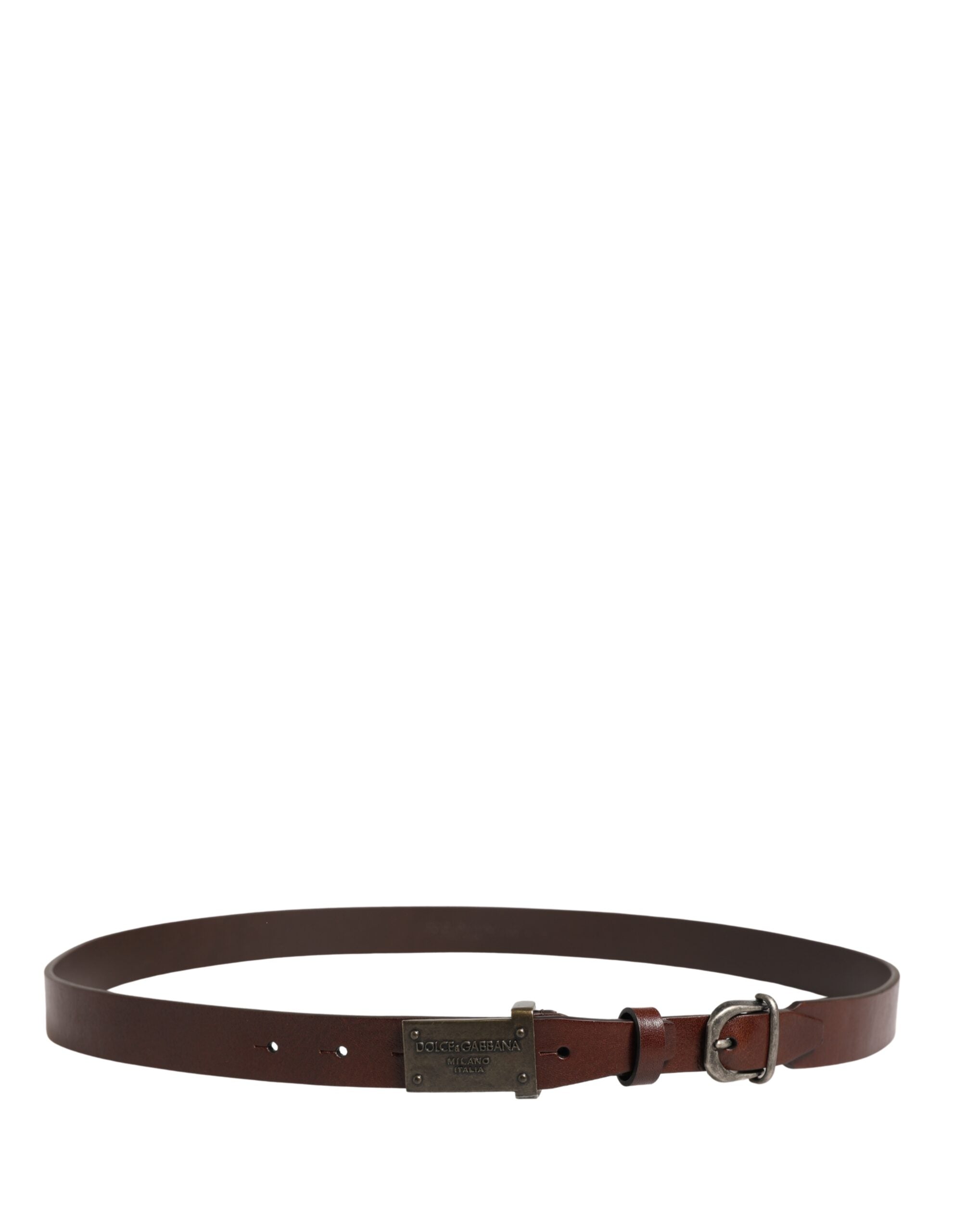 Dolce & Gabbana Brauner Ledergürtel mit Logo und Metallschnalle für Herren