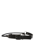 Dolce & Gabbana Schwarzer Ledergürtel mit silberner Kette für Herren