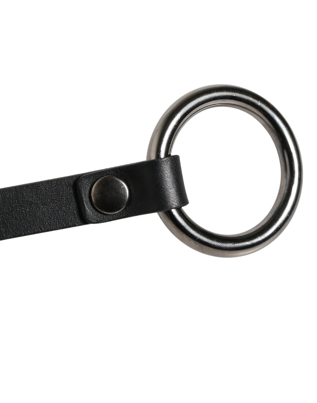 Dolce & Gabbana Schwarzer Ledergürtel mit silberner Kette für Herren