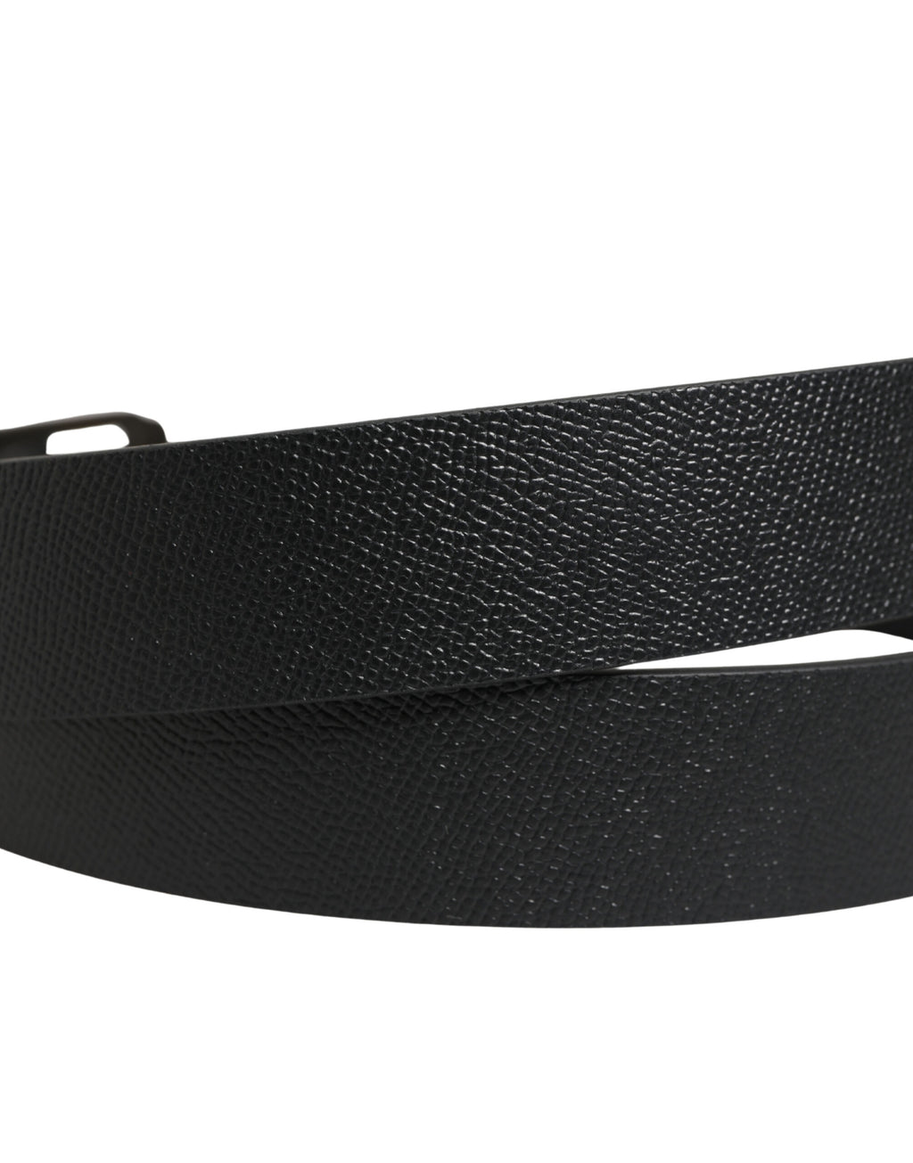 Dolce & Gabbana Black Calfskin Belt with Gold Metal Buckle