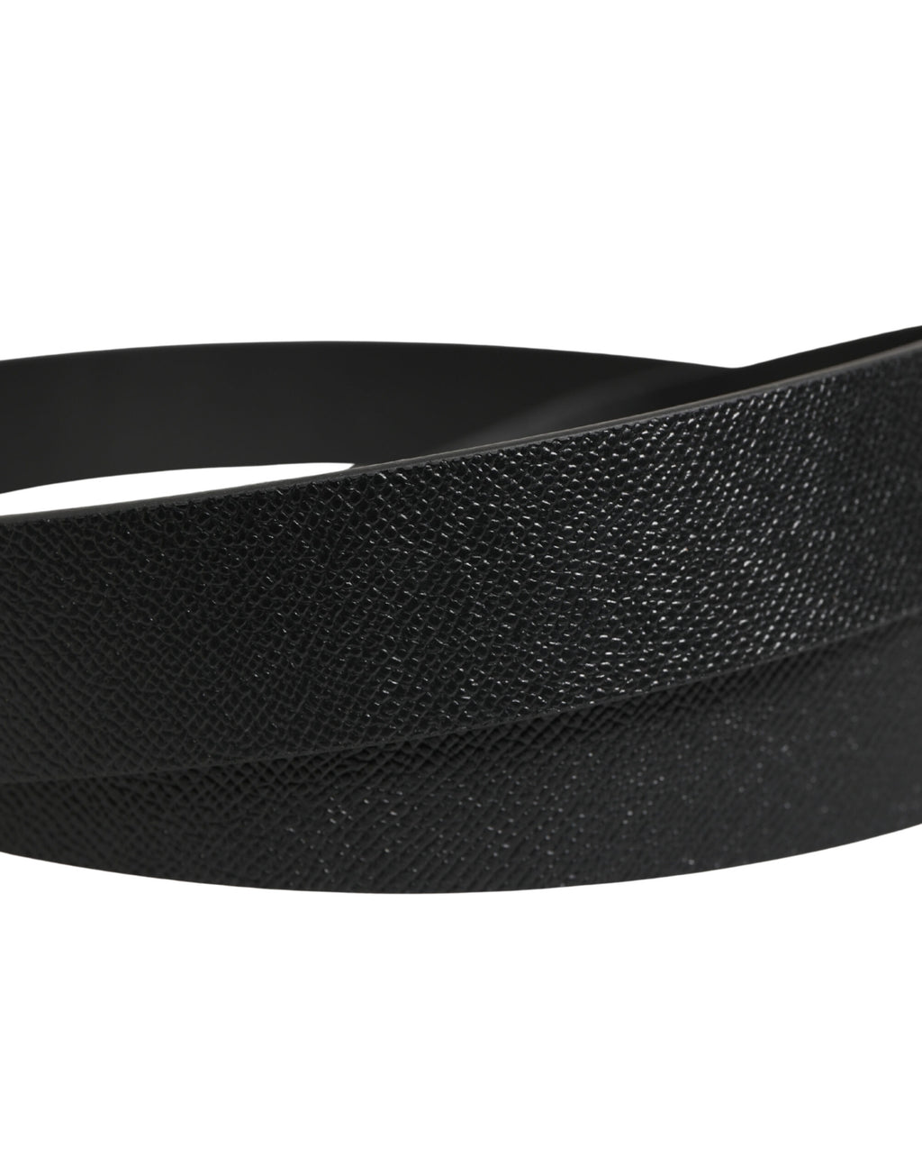 Dolce & Gabbana Black Calfskin Belt with Silver Metal Buckle