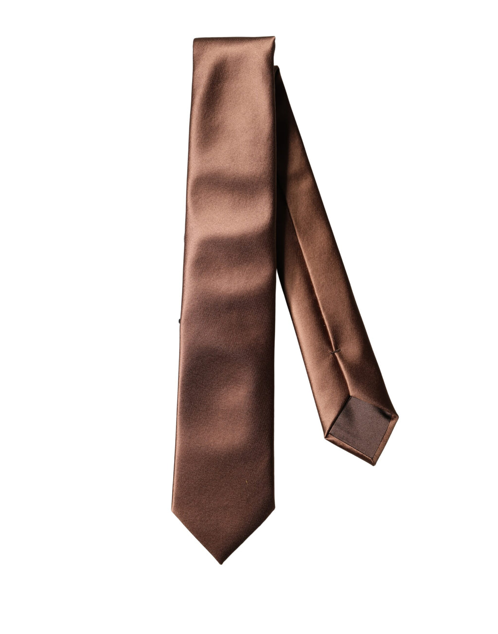 Dolce & Gabbana Men's Brown 100% Silk Adjustable Satin Tie