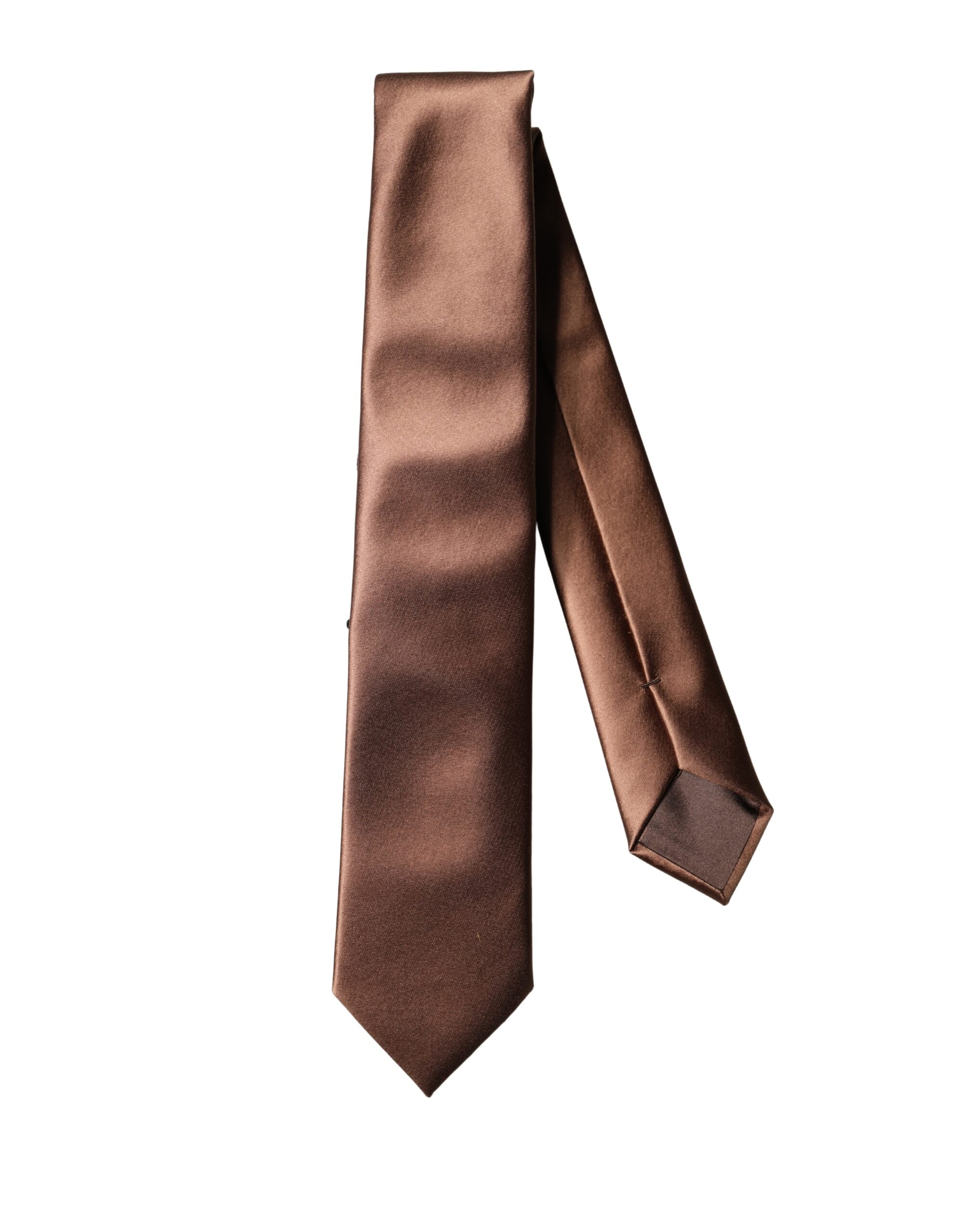 Dolce & Gabbana Men's Brown 100% Silk Adjustable Satin Tie