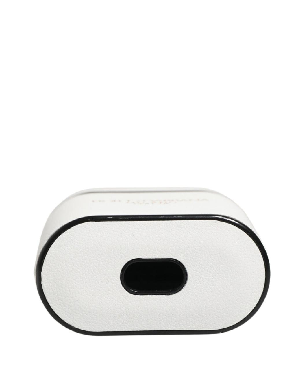 Dolce & Gabbana Weiße Kalbsleder-Logo-Print-Flip-Halterung für Airpods