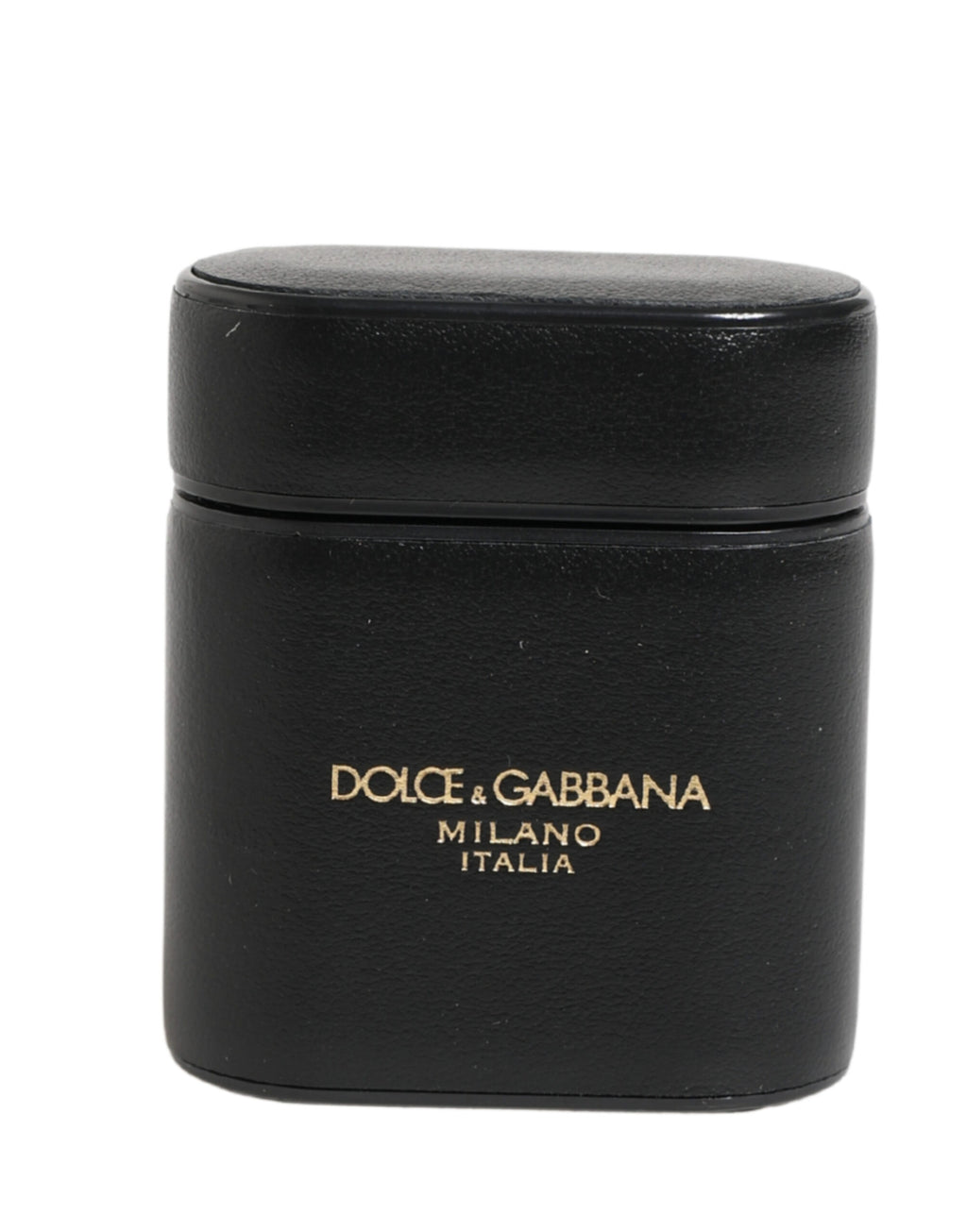 Dolce & Gabbana Schwarzet Kalbsleder-Flip-Hülle mit Logo-Print für Airpods