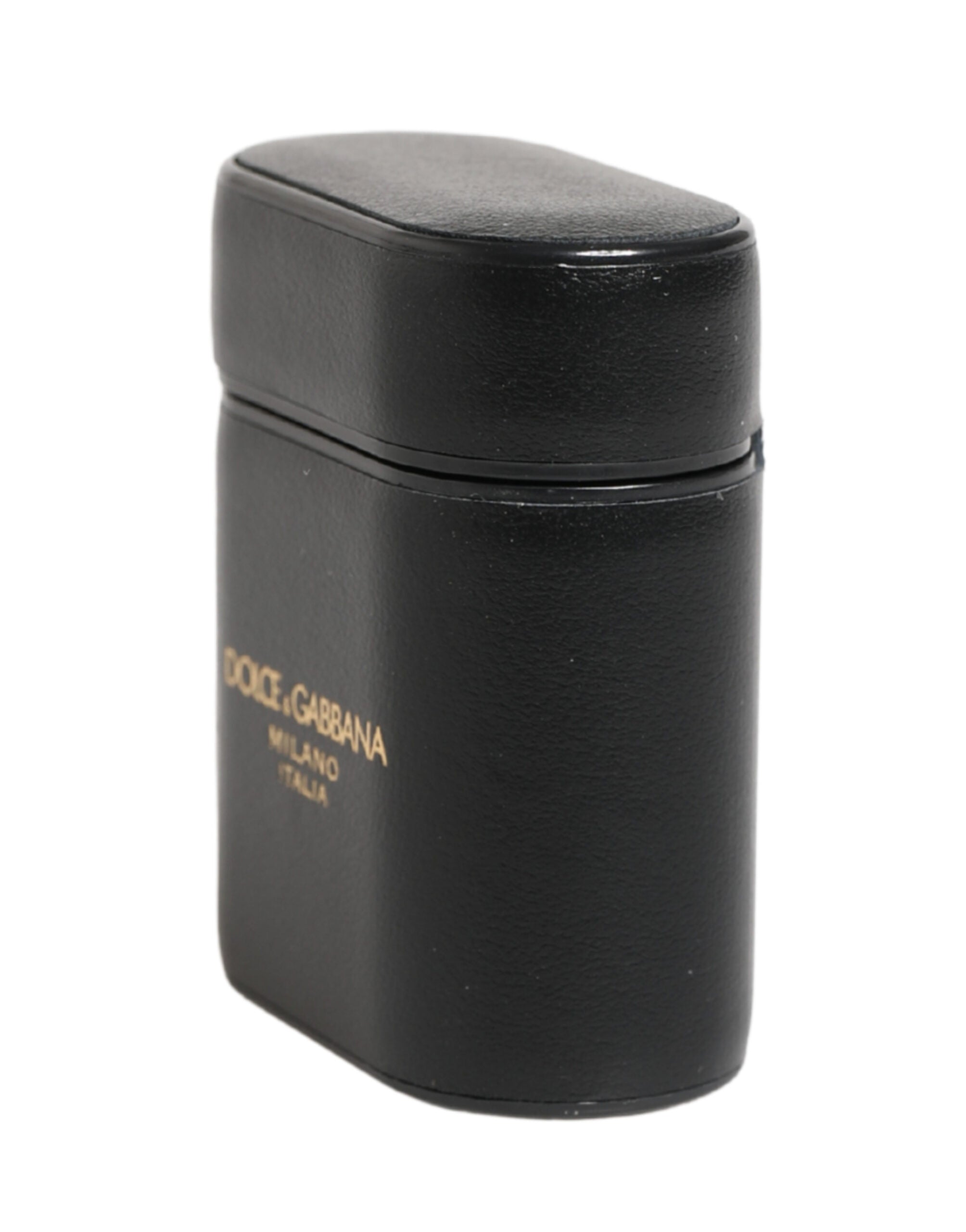 Dolce & Gabbana Schwarzet Kalbsleder-Flip-Hülle mit Logo-Print für Airpods
