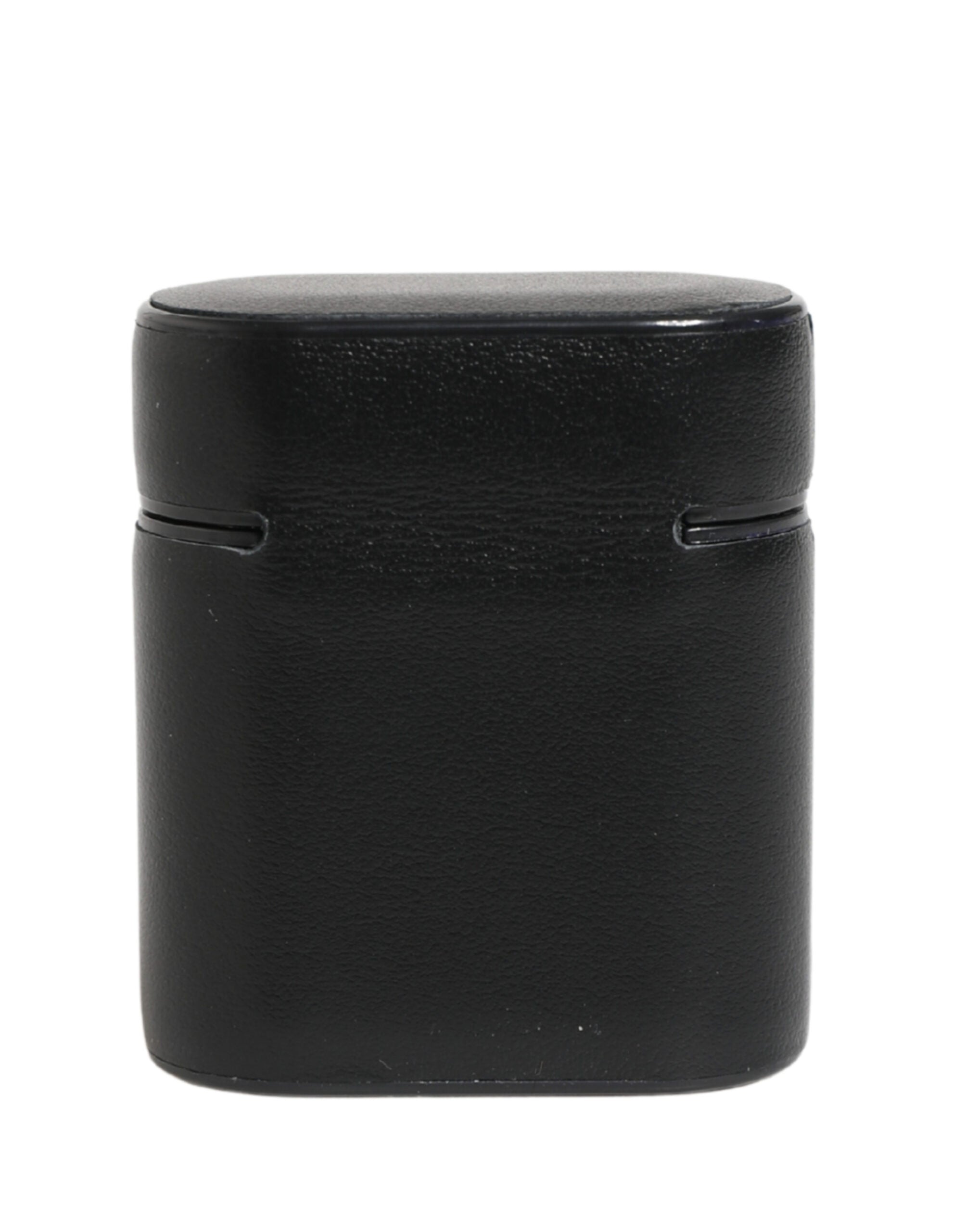 Dolce & Gabbana Schwarzet Kalbsleder-Flip-Hülle mit Logo-Print für Airpods