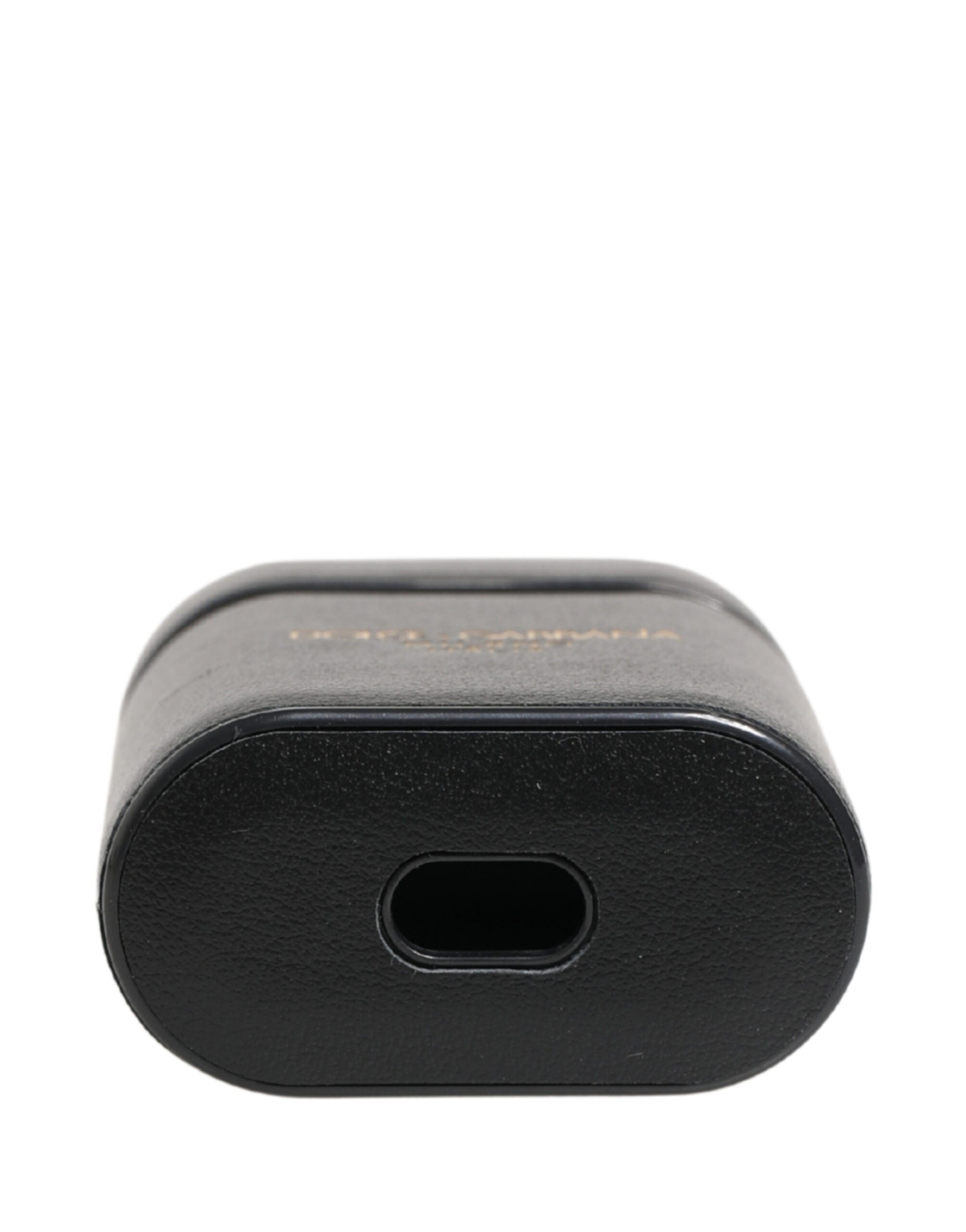 Dolce & Gabbana Schwarzet Kalbsleder-Flip-Hülle mit Logo-Print für Airpods
