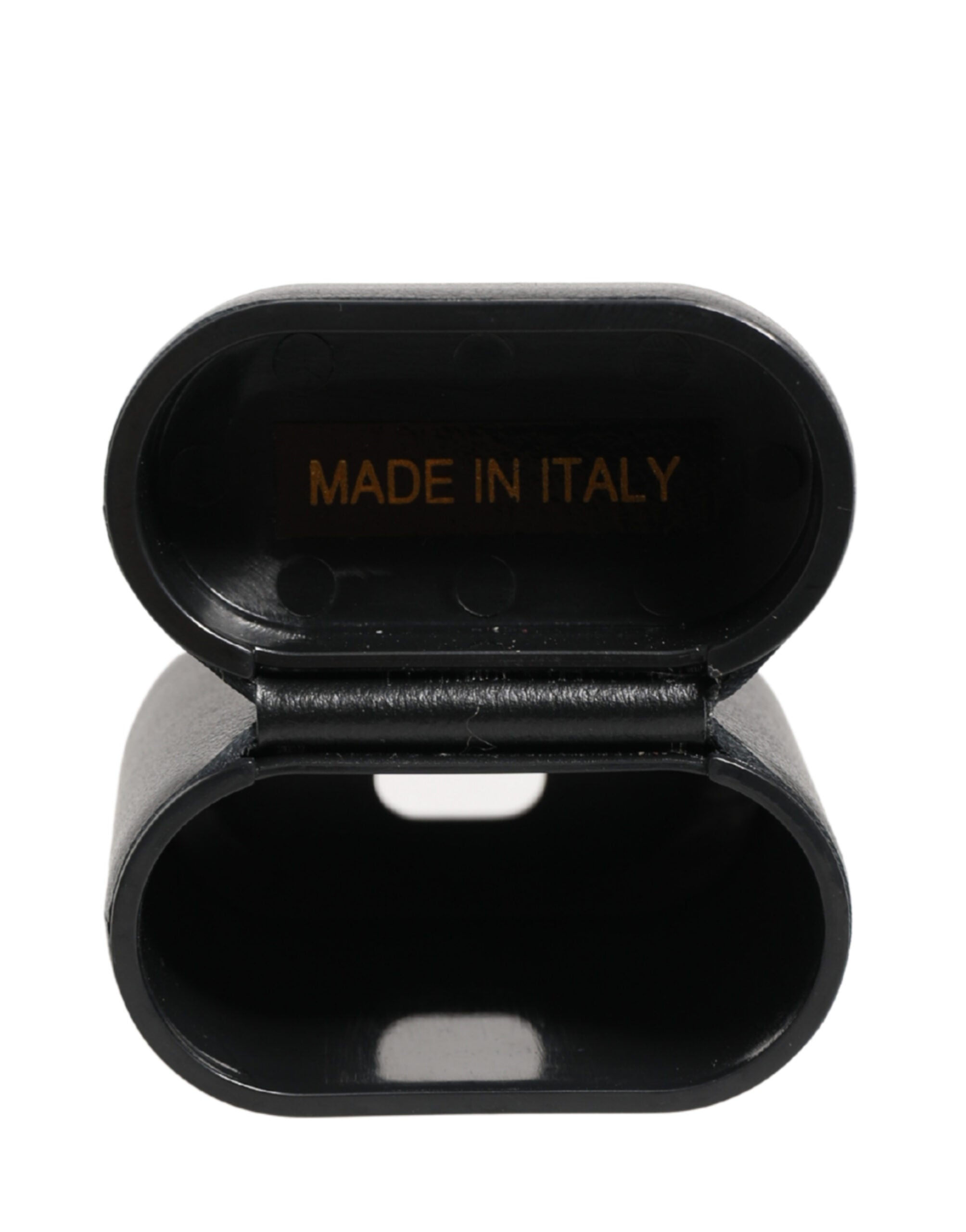 Dolce & Gabbana Schwarzet Kalbsleder-Flip-Hülle mit Logo-Print für Airpods