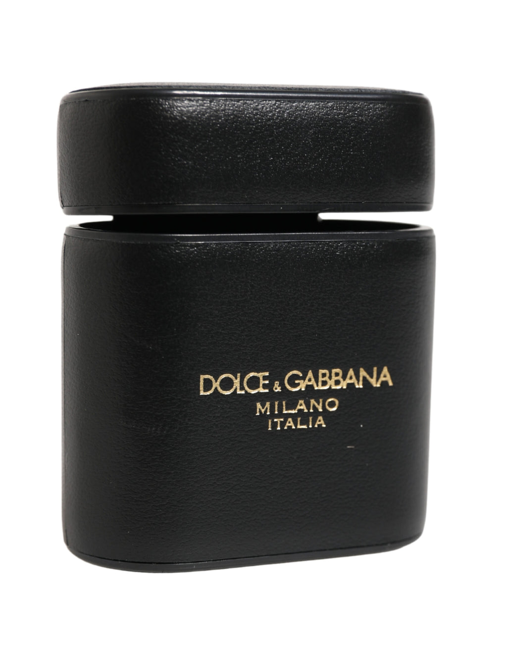 Dolce & Gabbana Schwarzet Kalbsleder-Flip-Hülle mit Logo-Print für Airpods