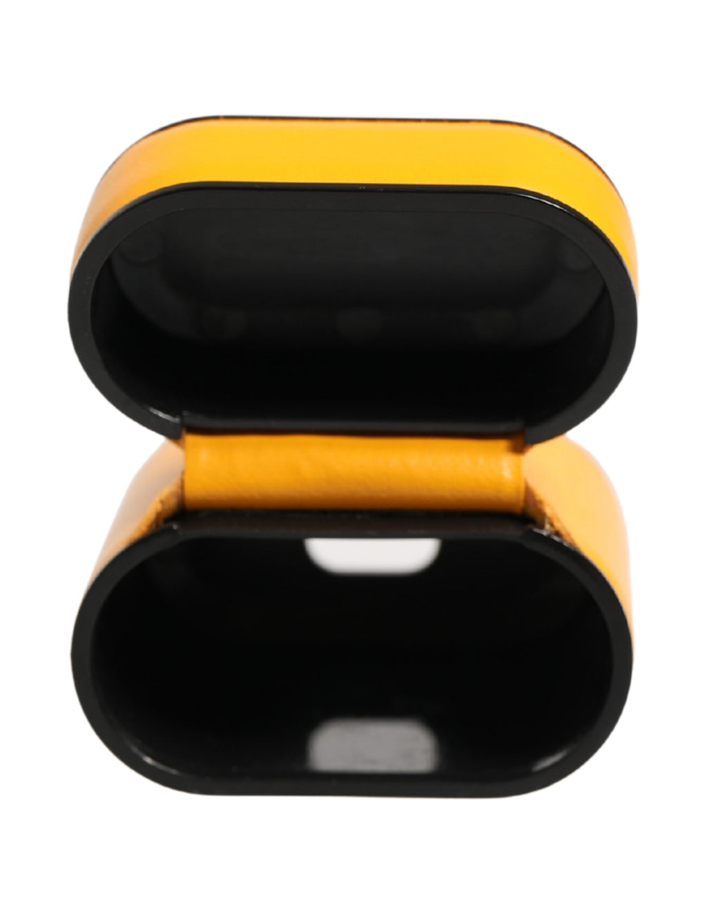 Dolce & Gabbana yellow calf leather AirPods case with logo, flap closure and strap