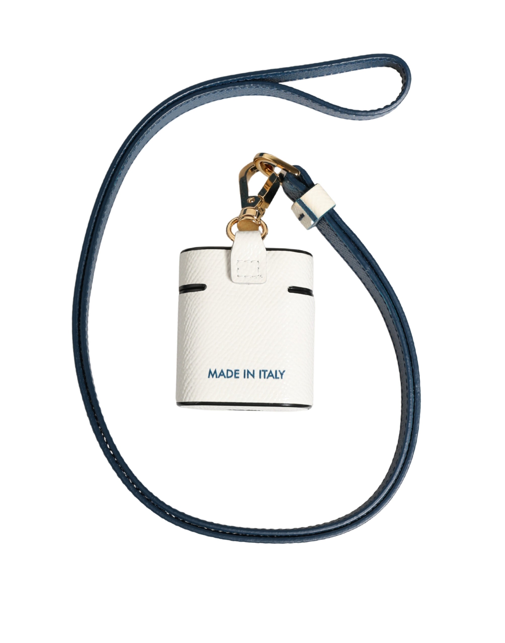 Dolce & Gabbana White Logo Calfskin Flip AirPods Case
