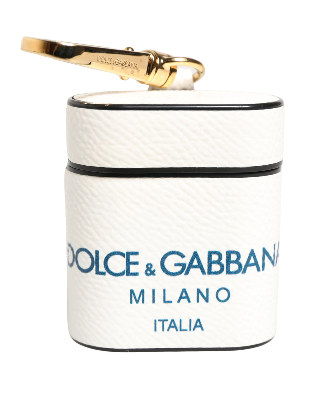 Dolce & Gabbana White Logo Calfskin Flip AirPods Case