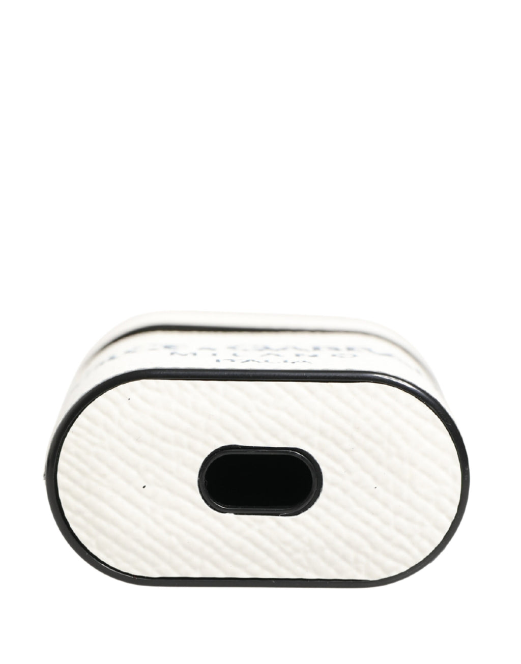 Dolce & Gabbana White Logo Calfskin Flip AirPods Case