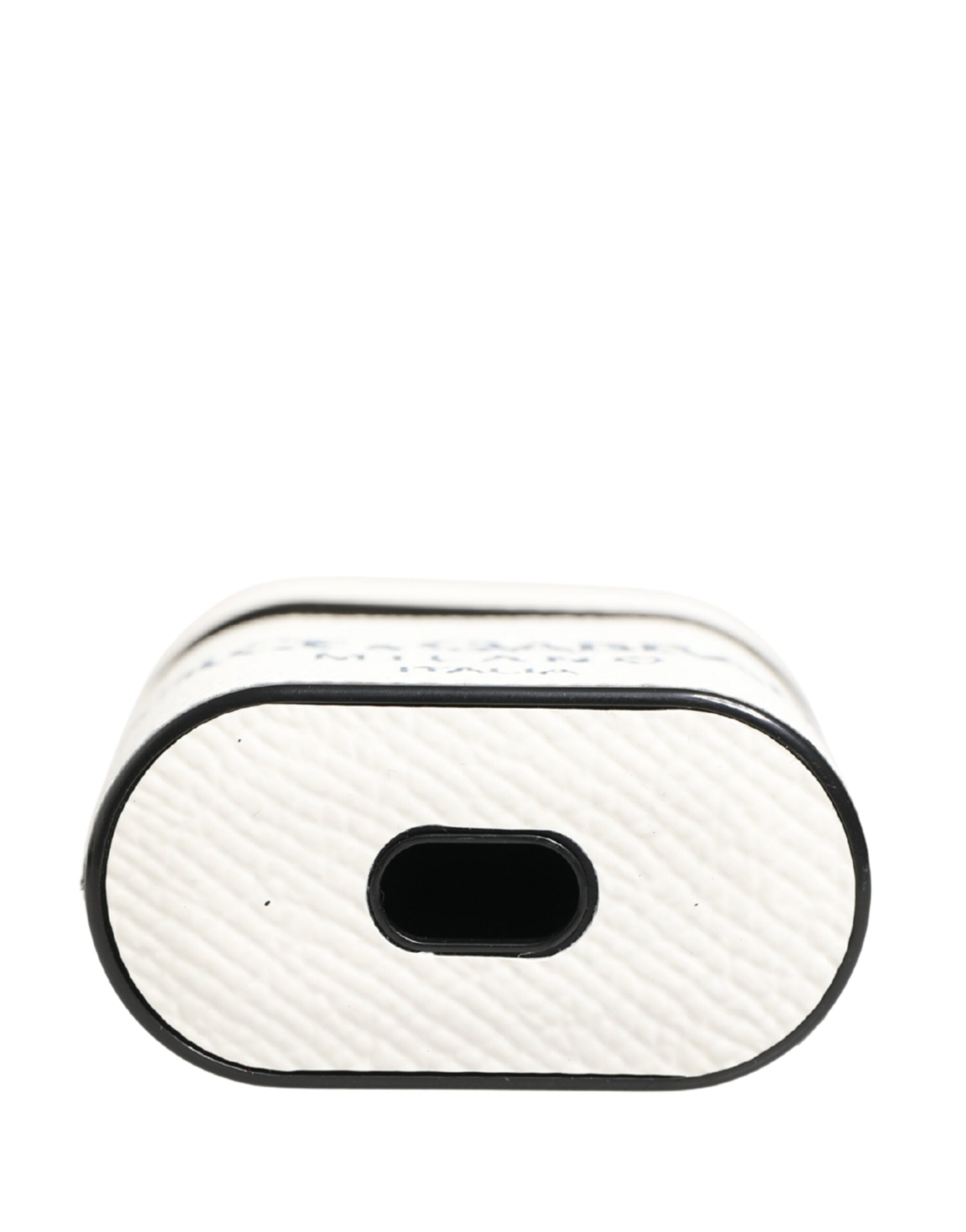 Dolce & Gabbana White Logo Calfskin Flip AirPods Case