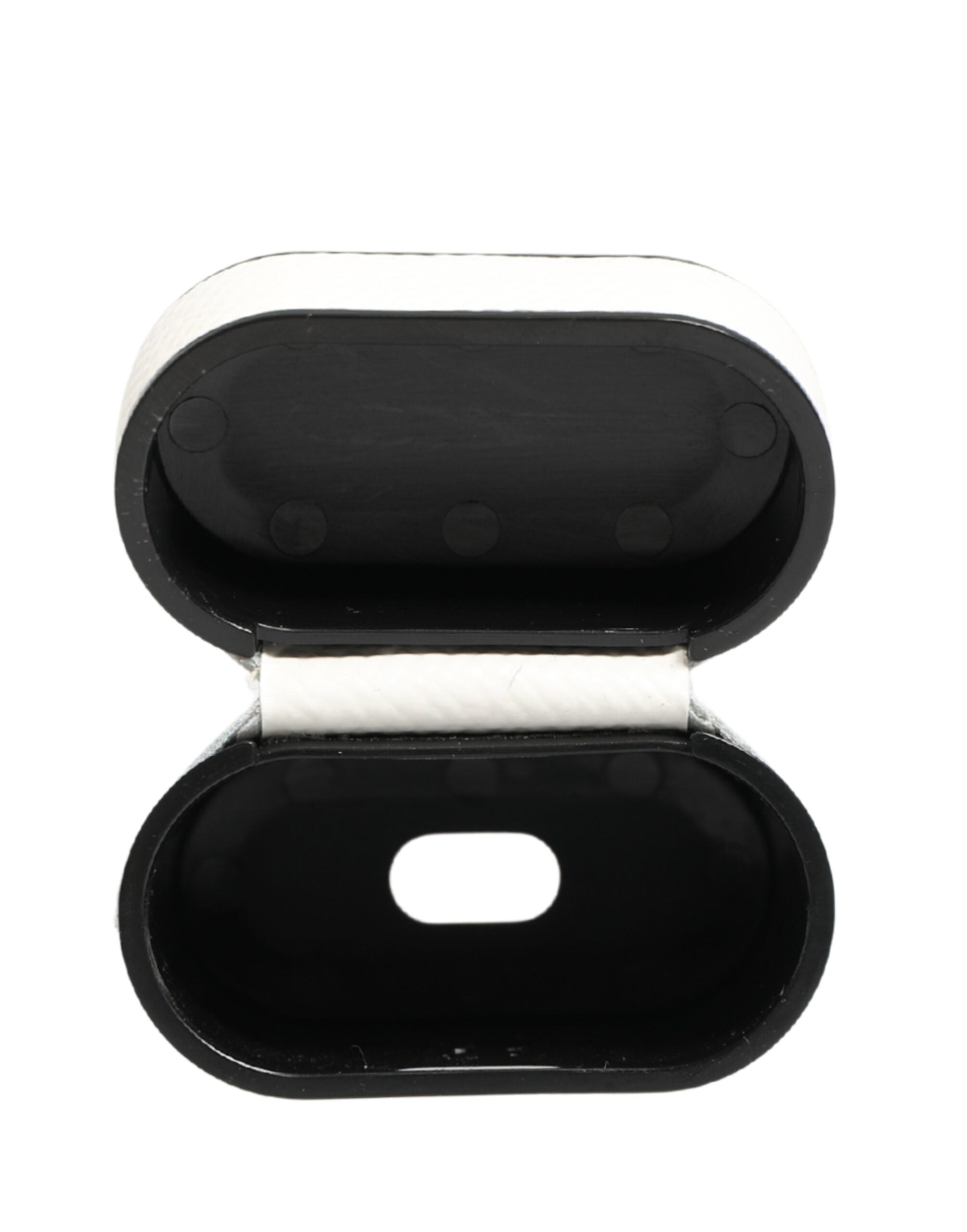 Dolce & Gabbana White Logo Calfskin Flip AirPods Case