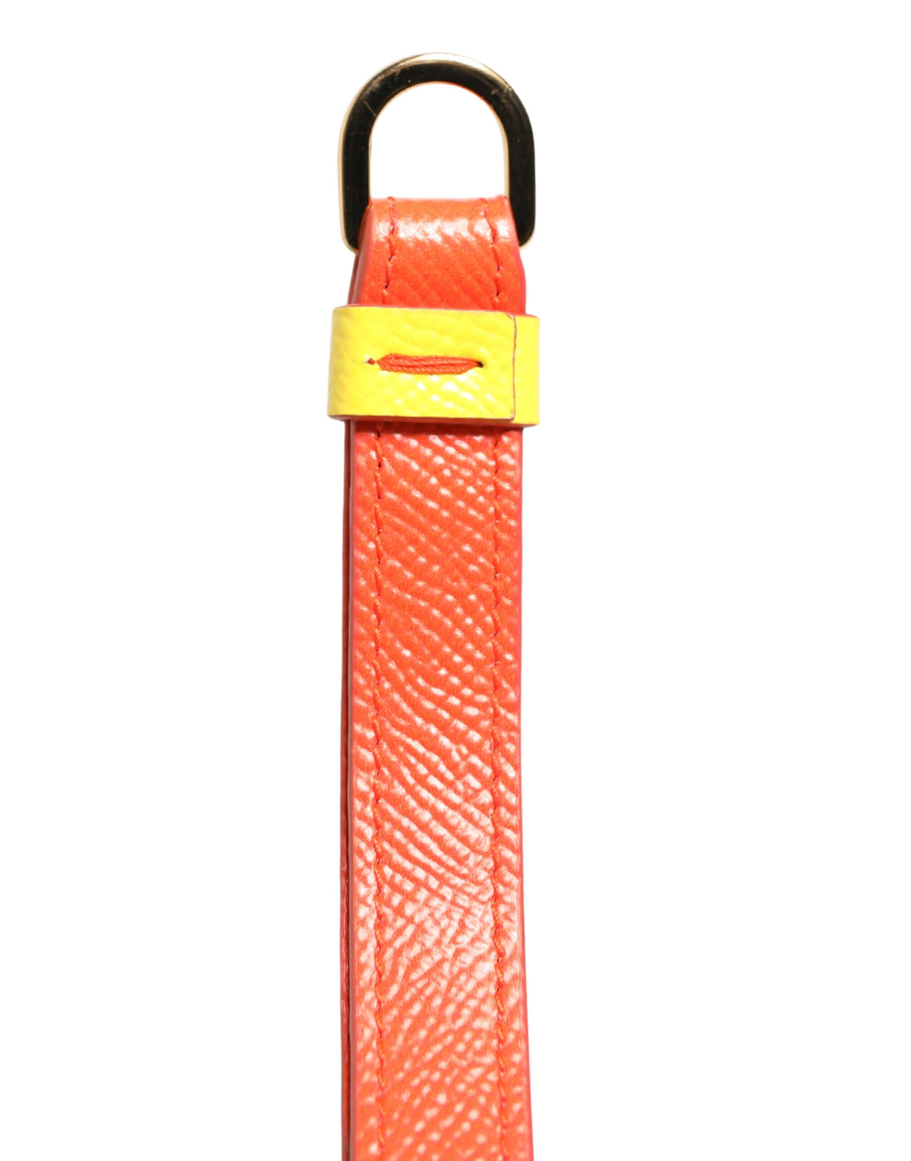 Dolce & Gabbana Yellow Calfskin Logo Flip Holder Strap AirPods Case