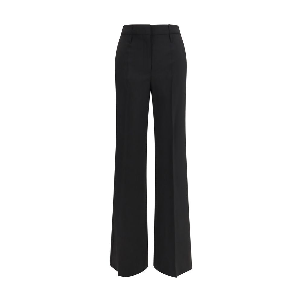 Max Mara Black Flared Fleece-Wool Trousers
