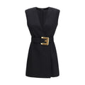 Balmain Schwarzes Cocktailkleid aus Fleece-Wolle