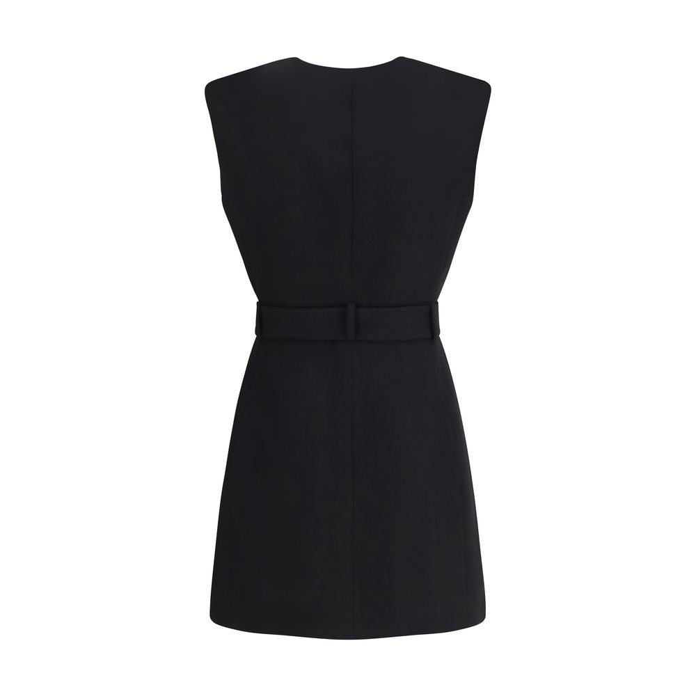 Balmain Schwarzes Cocktailkleid aus Fleece-Wolle