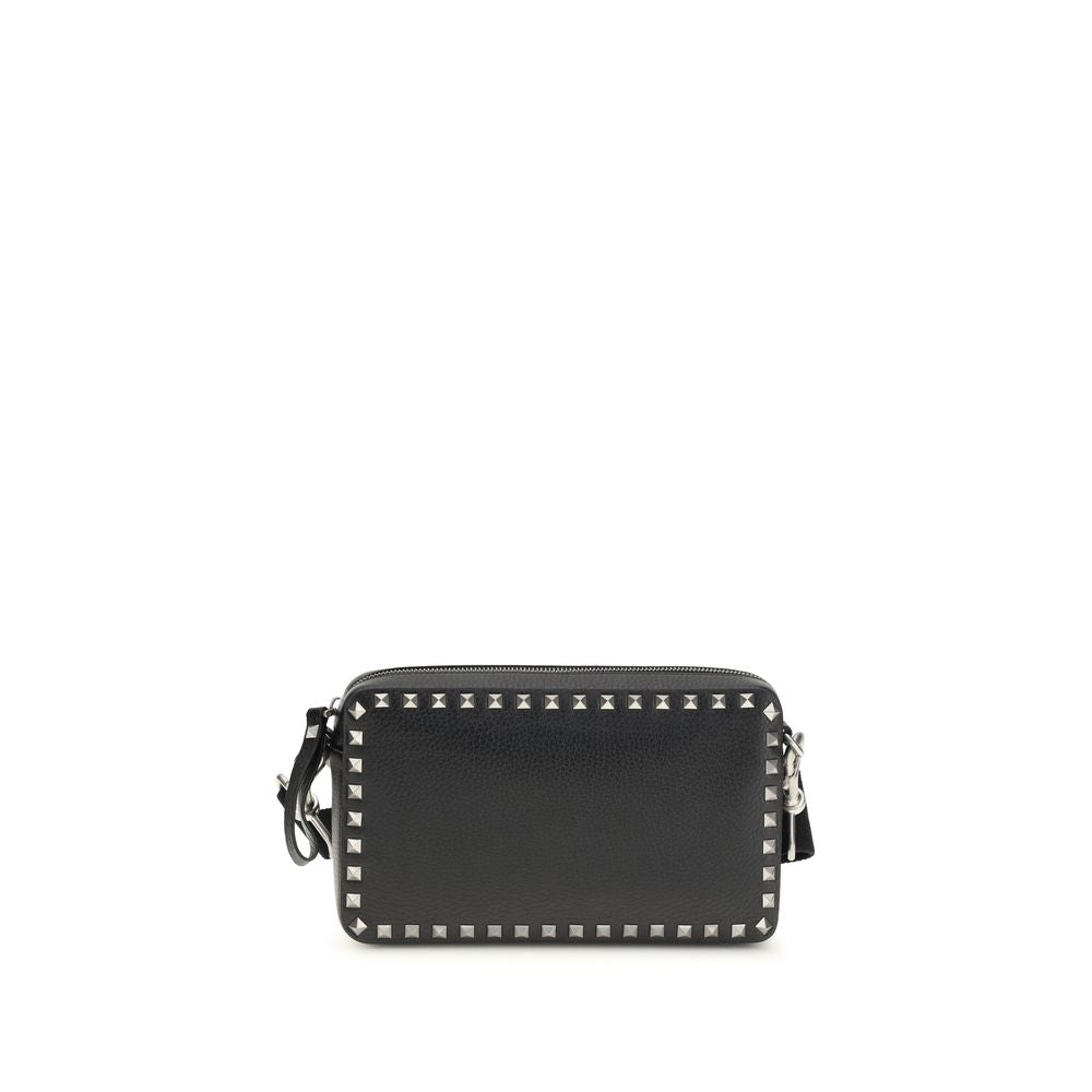 Valentino Garavani Black Bos Taurus Calf Leather Shoulder Bag