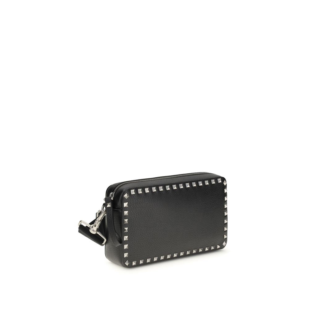 Valentino Garavani Black Bos Taurus Calf Leather Shoulder Bag