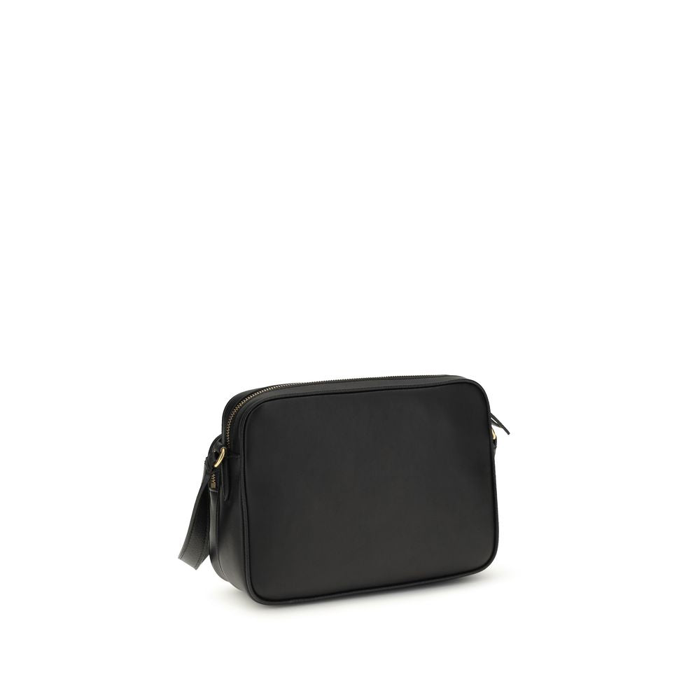 Valentino Garavani Schwarze Bos Taurus Kalbsleder Schultertasche