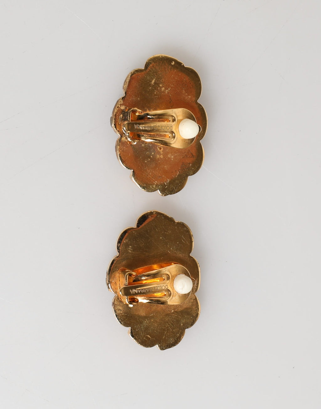 Dolce & Gabbana Gold Brass BOOM Cartoon Crystal Clip-On Earrings for Women