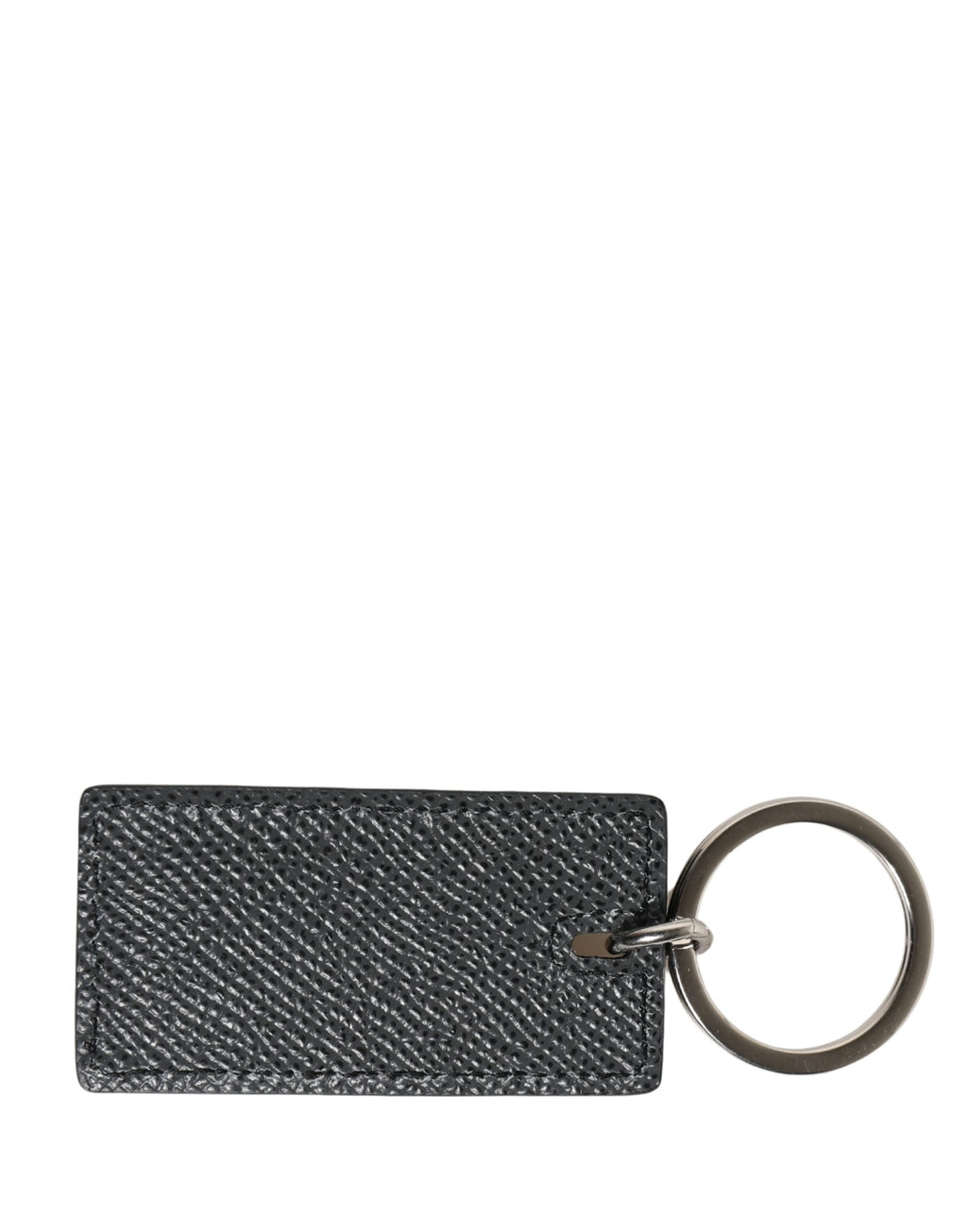 Dolce & Gabbana Black Calfskin D&G Logo Metal Ring Keychain