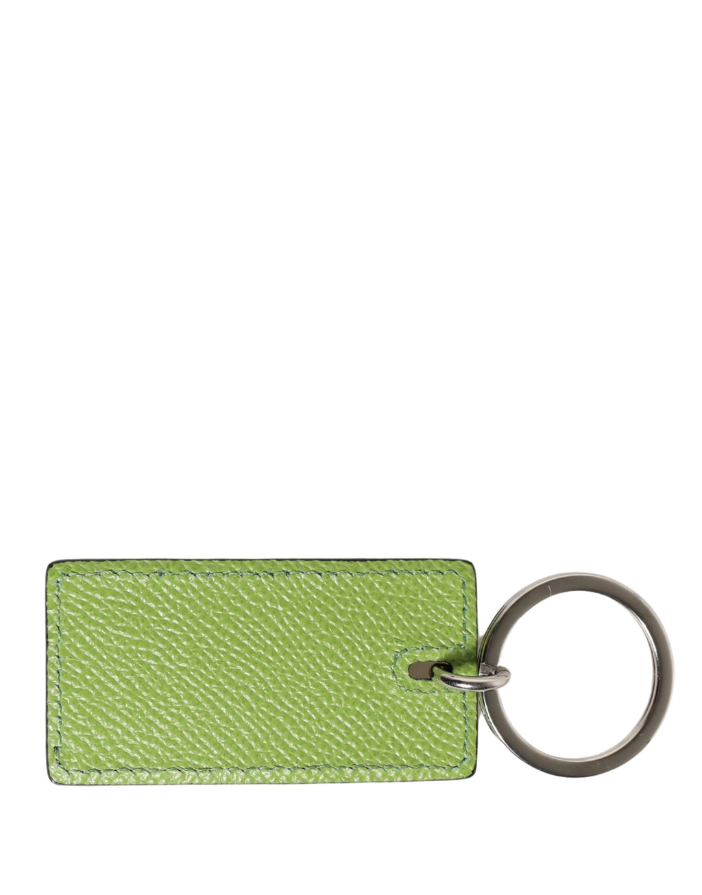 Dolce & Gabbana Green Calfskin DG Logo Metal Ring Keychain