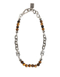 Dolce & Gabbana bracelet with silver-tone brass chains, pearls, and DG logo