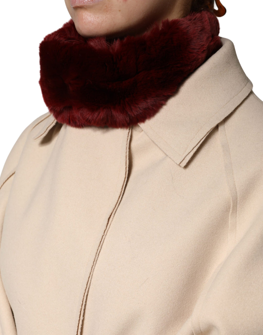 Dolce & Gabbana Red Lambskin Collar Women's Neck Warmer 50cm x 8cm Scarf