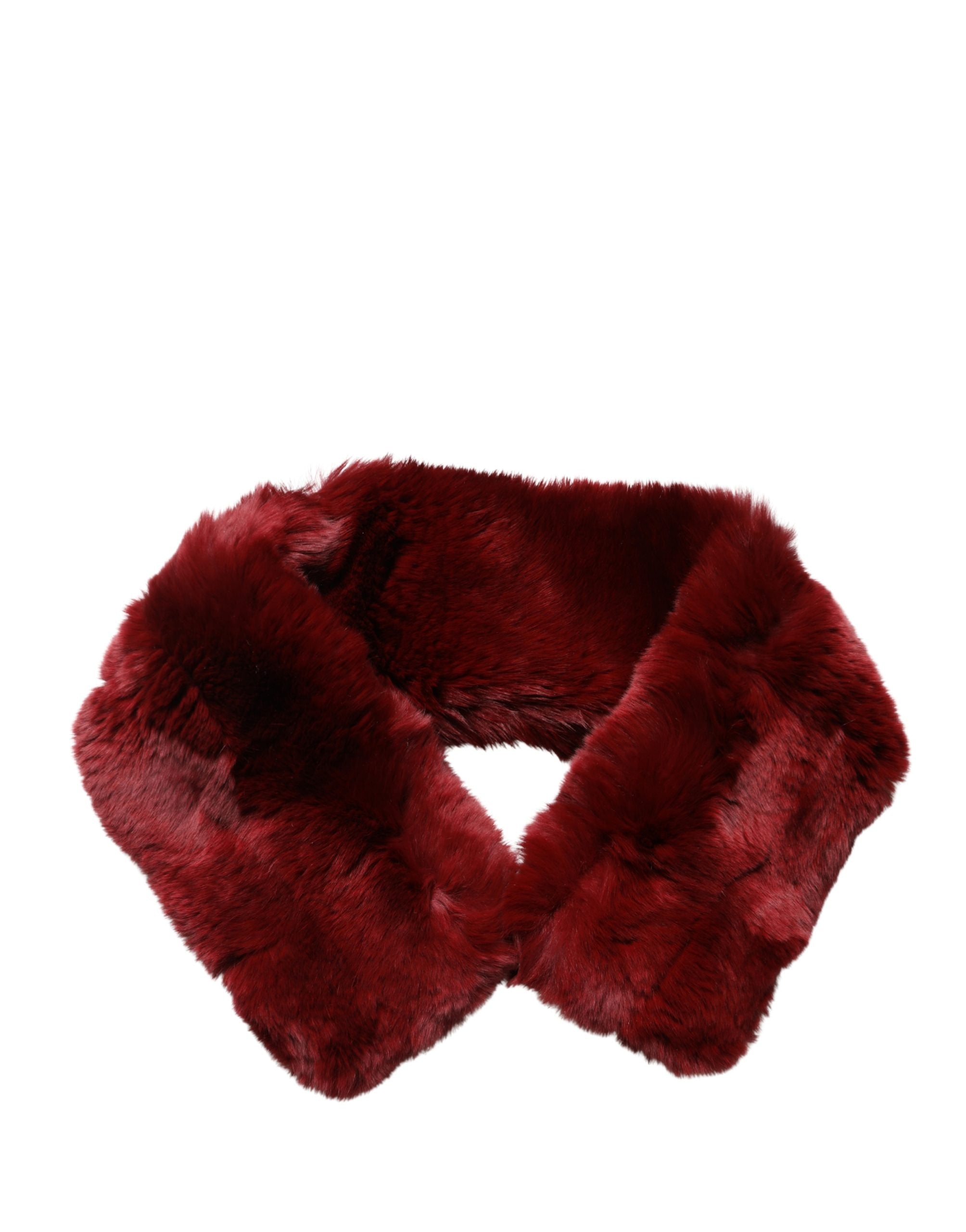 Dolce & Gabbana Red Lambskin Collar Women's Neck Warmer 50cm x 8cm Scarf