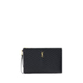 Saint Laurent Schwarze Bos Taurus Kalbsleder Clutch