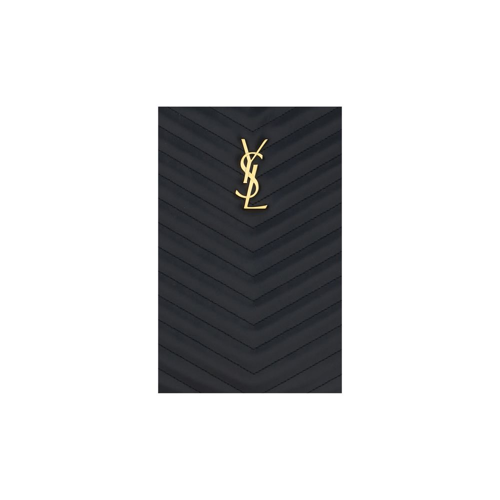 Saint Laurent Schwarze Bos Taurus Kalbsleder Clutch