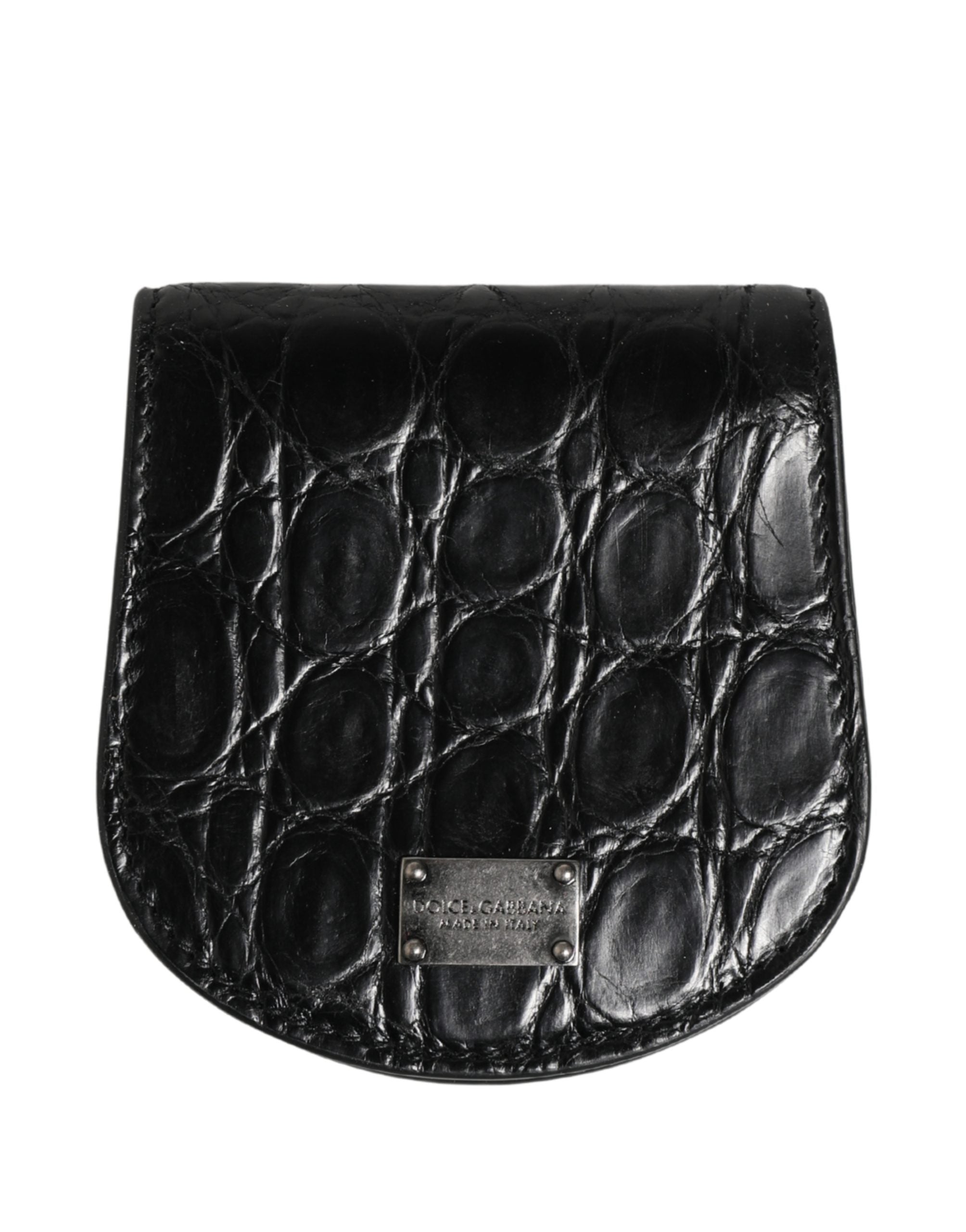 Dolce & Gabbana Schwarzetui aus exotischem Leder für Kondome, Brieftasche