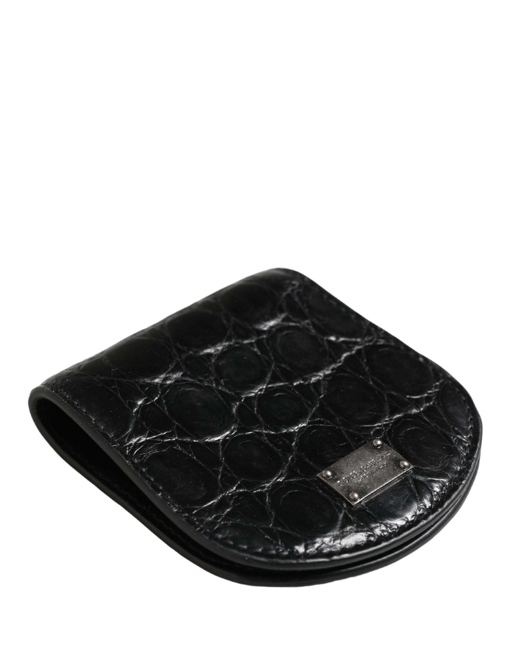 Dolce & Gabbana Schwarzetui aus exotischem Leder für Kondome, Brieftasche