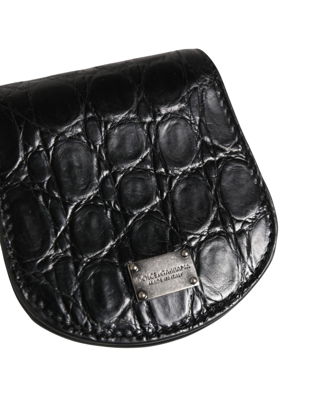 Dolce & Gabbana Schwarzetui aus exotischem Leder für Kondome, Tasche, Portemonnaie