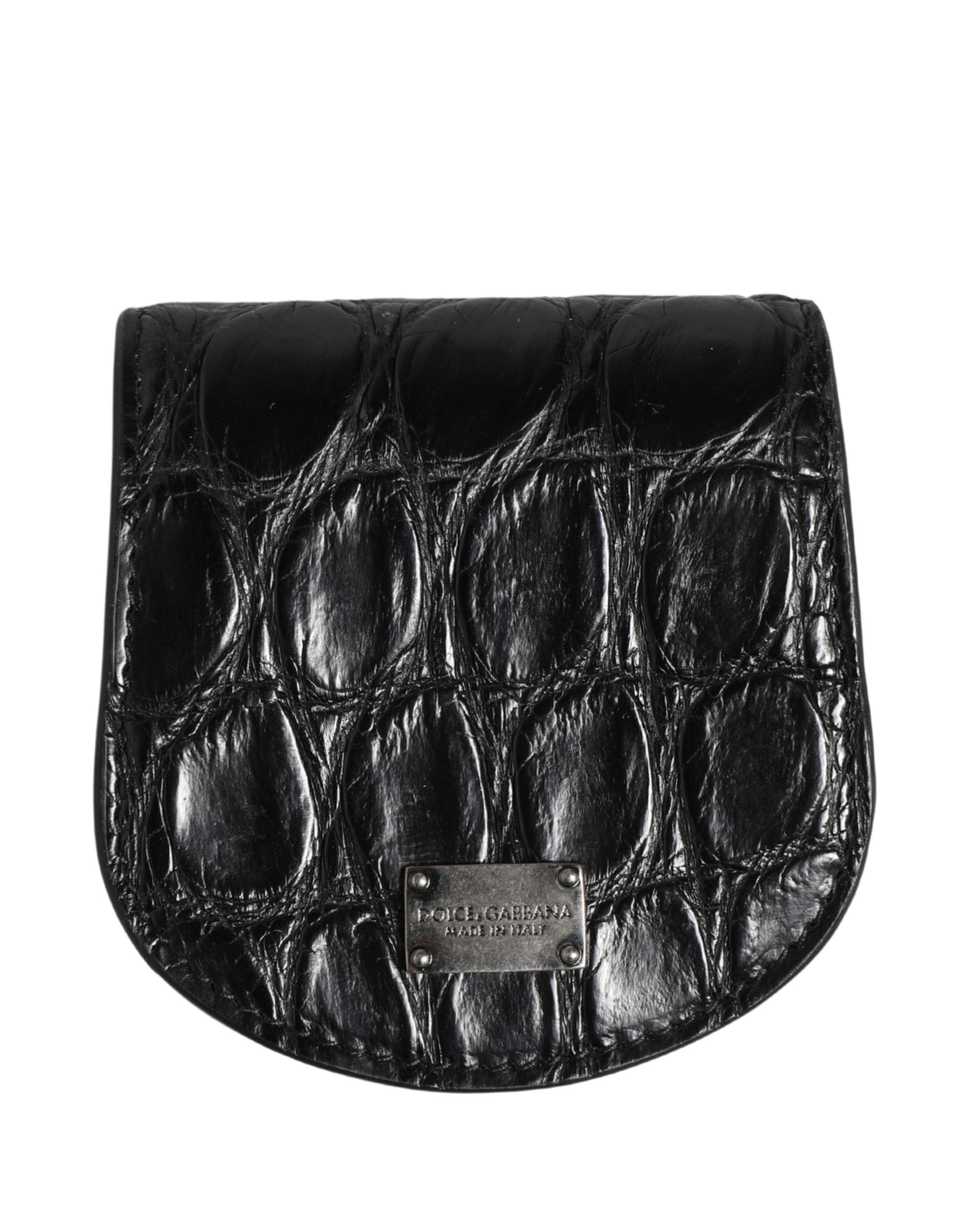 Dolce & Gabbana Schwarzetui aus exotischem Leder für Kondome, Tasche, Portemonnaie