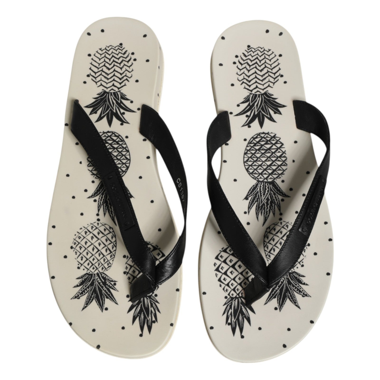 Dolce & Gabbana Weiße Pantoletten mit Ananas-Print