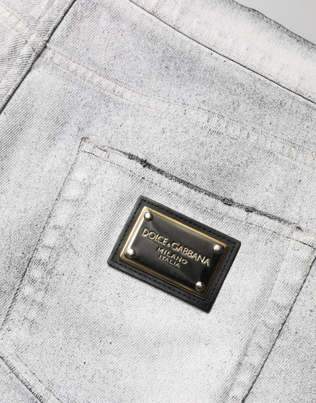 Dolce & Gabbana Hellgraue, distressed Skinny Jeans für Herren aus Denim
