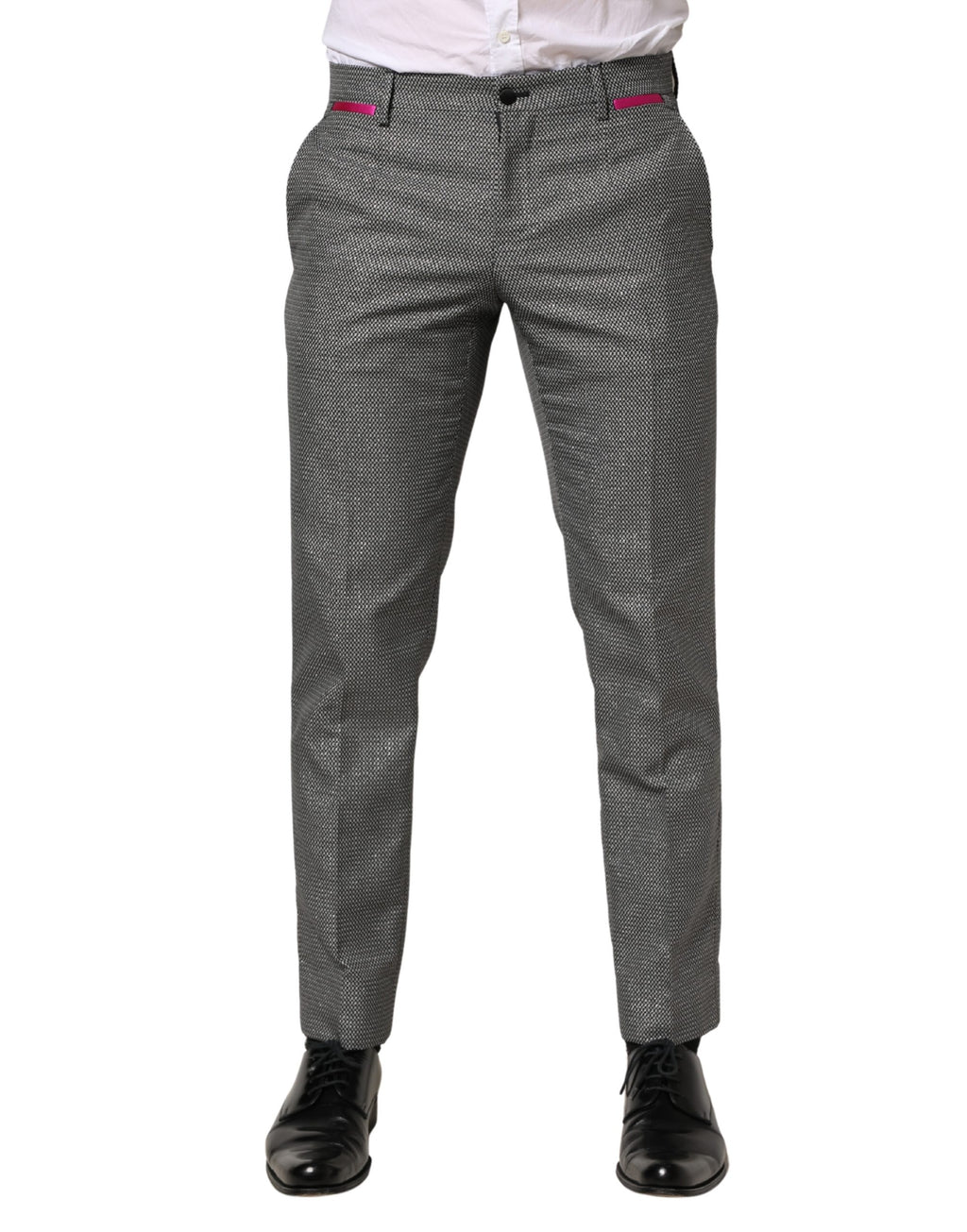 Dolce & Gabbana Men's Gray Viscose Skinny Suit Trousers