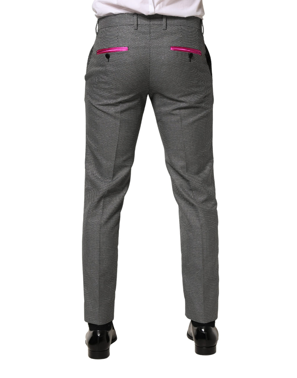 Dolce & Gabbana Men's Gray Viscose Skinny Suit Trousers