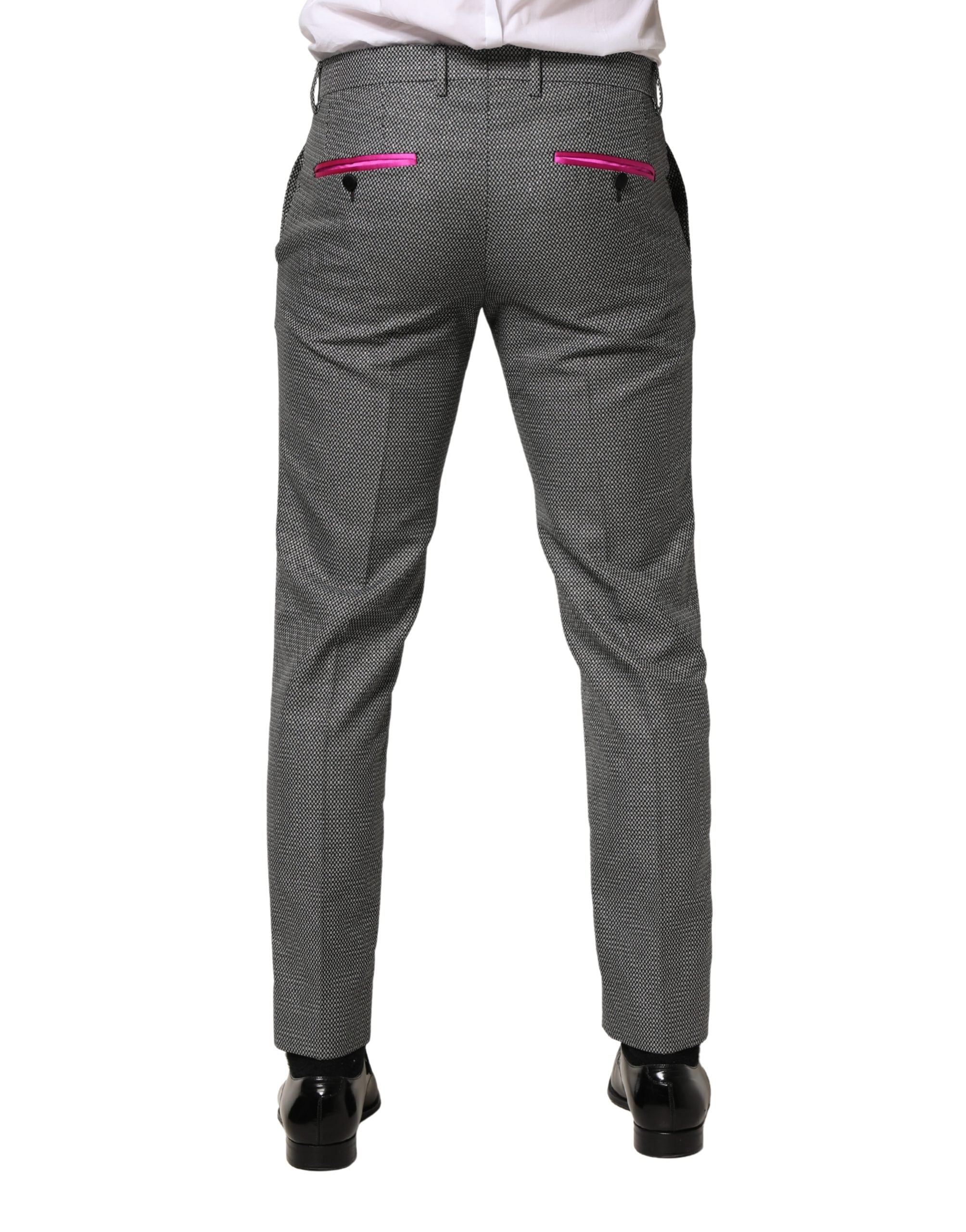 Dolce & Gabbana Men's Gray Viscose Skinny Suit Trousers