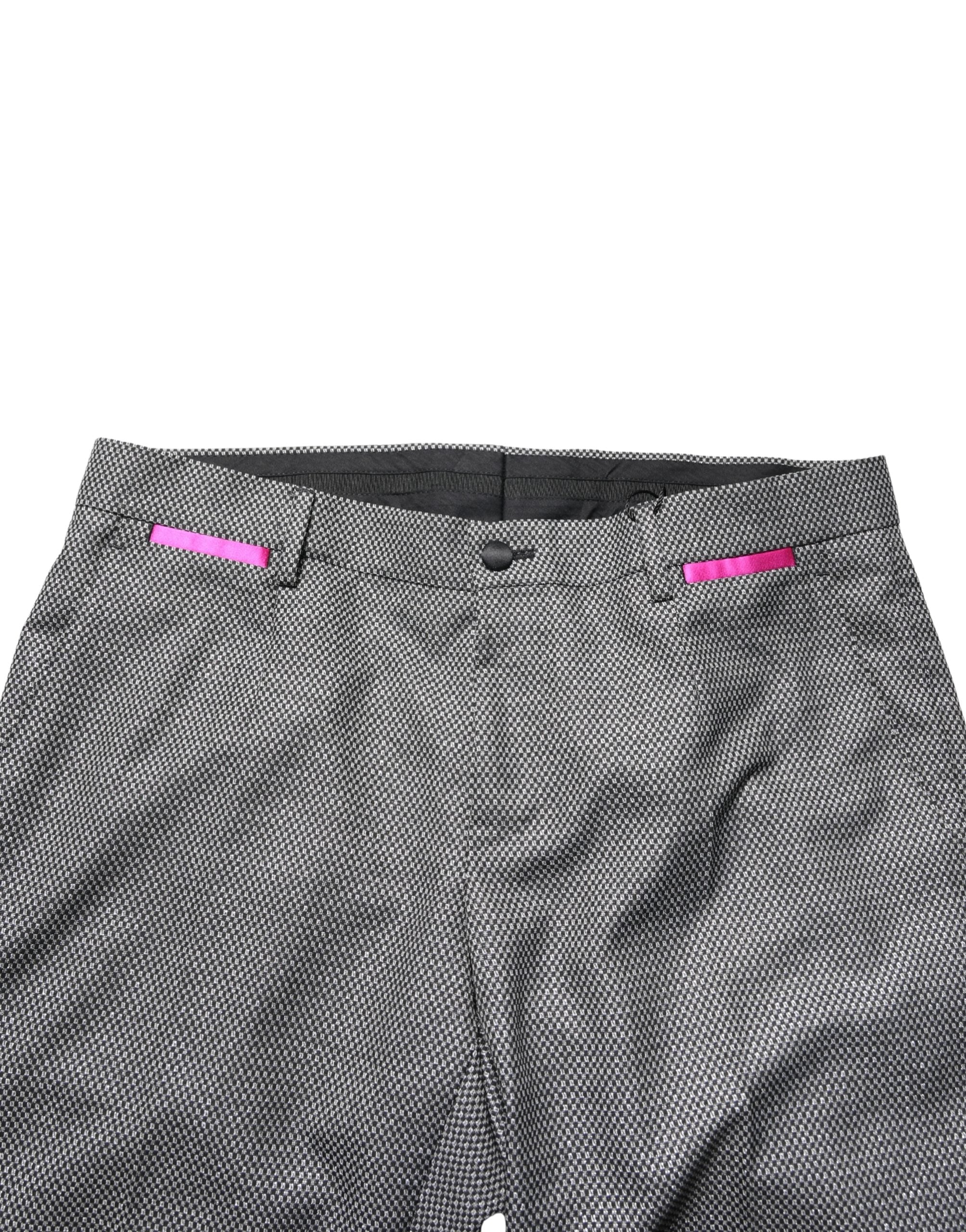Dolce & Gabbana Men's Gray Viscose Skinny Suit Trousers