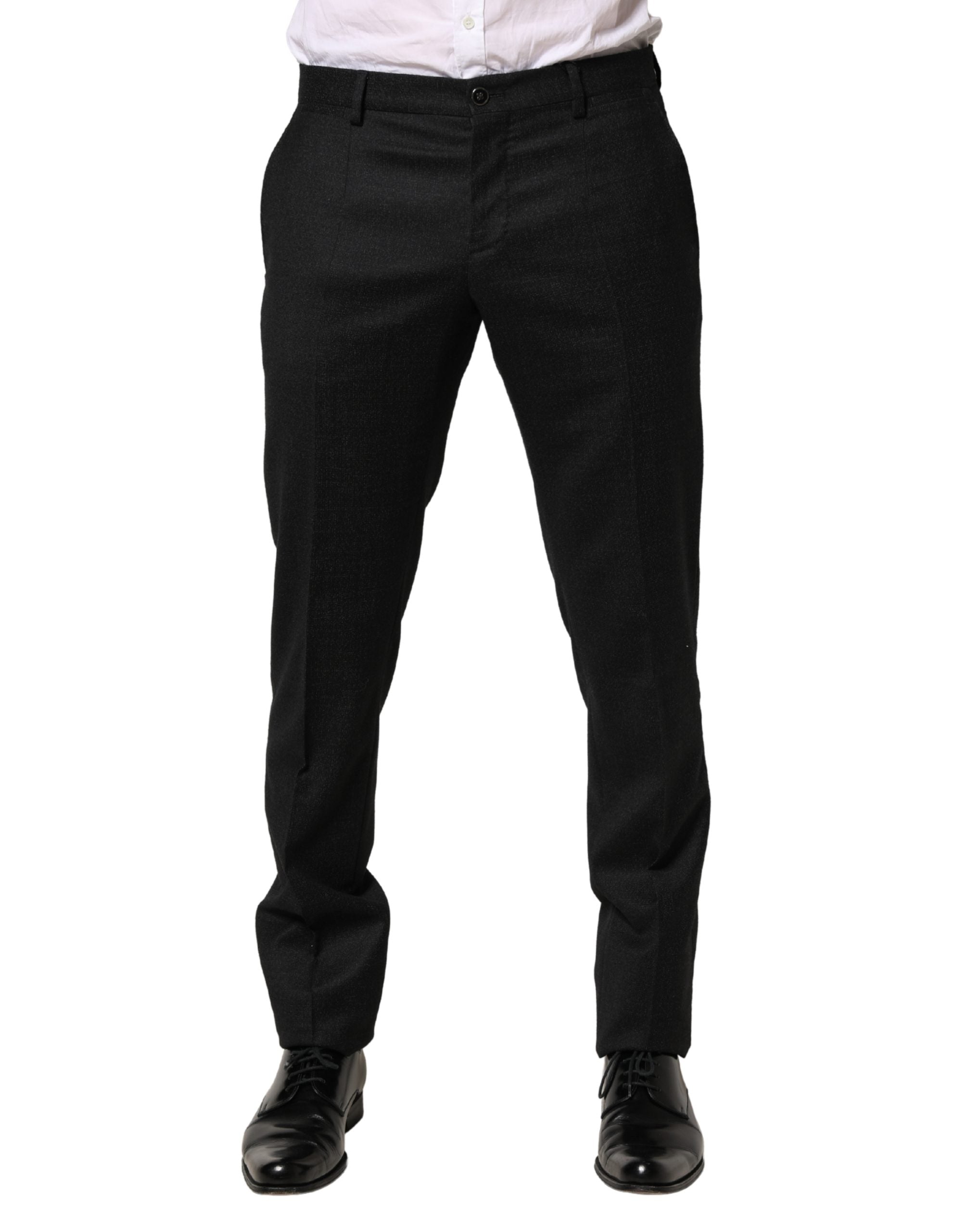 Dolce & Gabbana Men's Black Skinny Wool Suit Pants