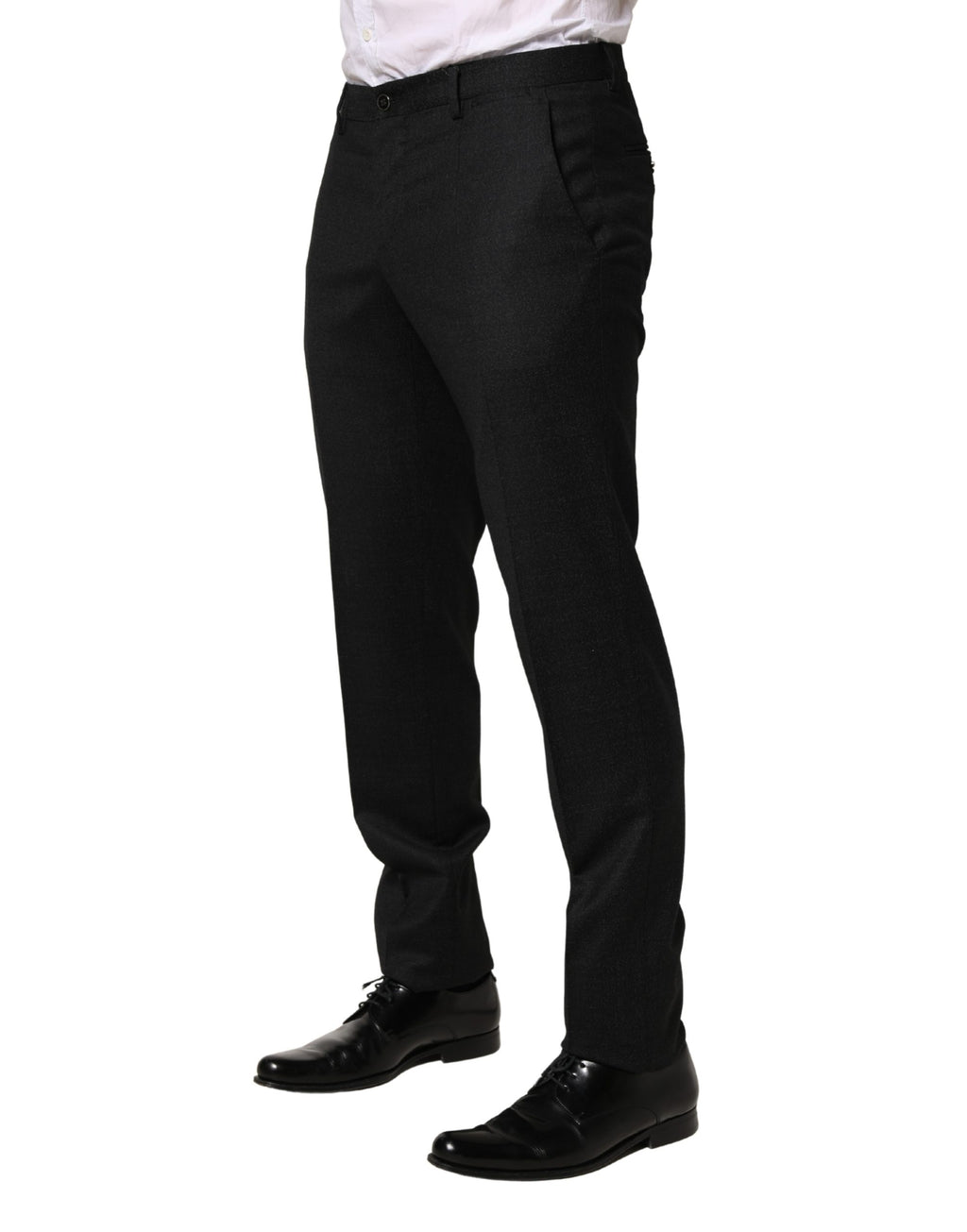 Dolce & Gabbana Men's Black Skinny Wool Suit Pants