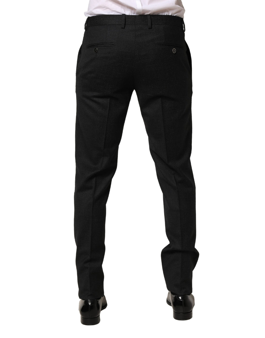 Dolce & Gabbana Men's Black Skinny Wool Suit Pants