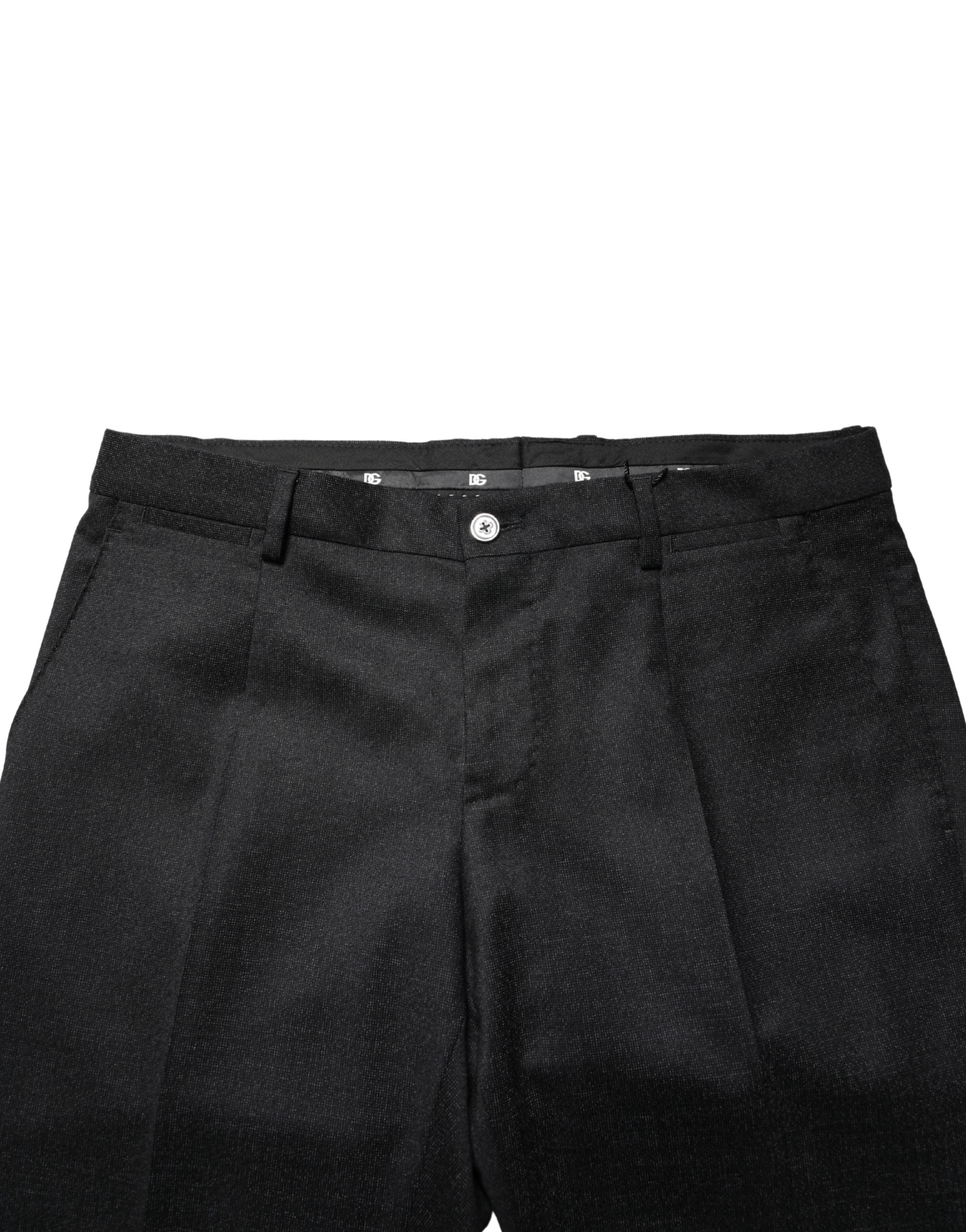 Dolce & Gabbana Men's Black Skinny Wool Suit Pants