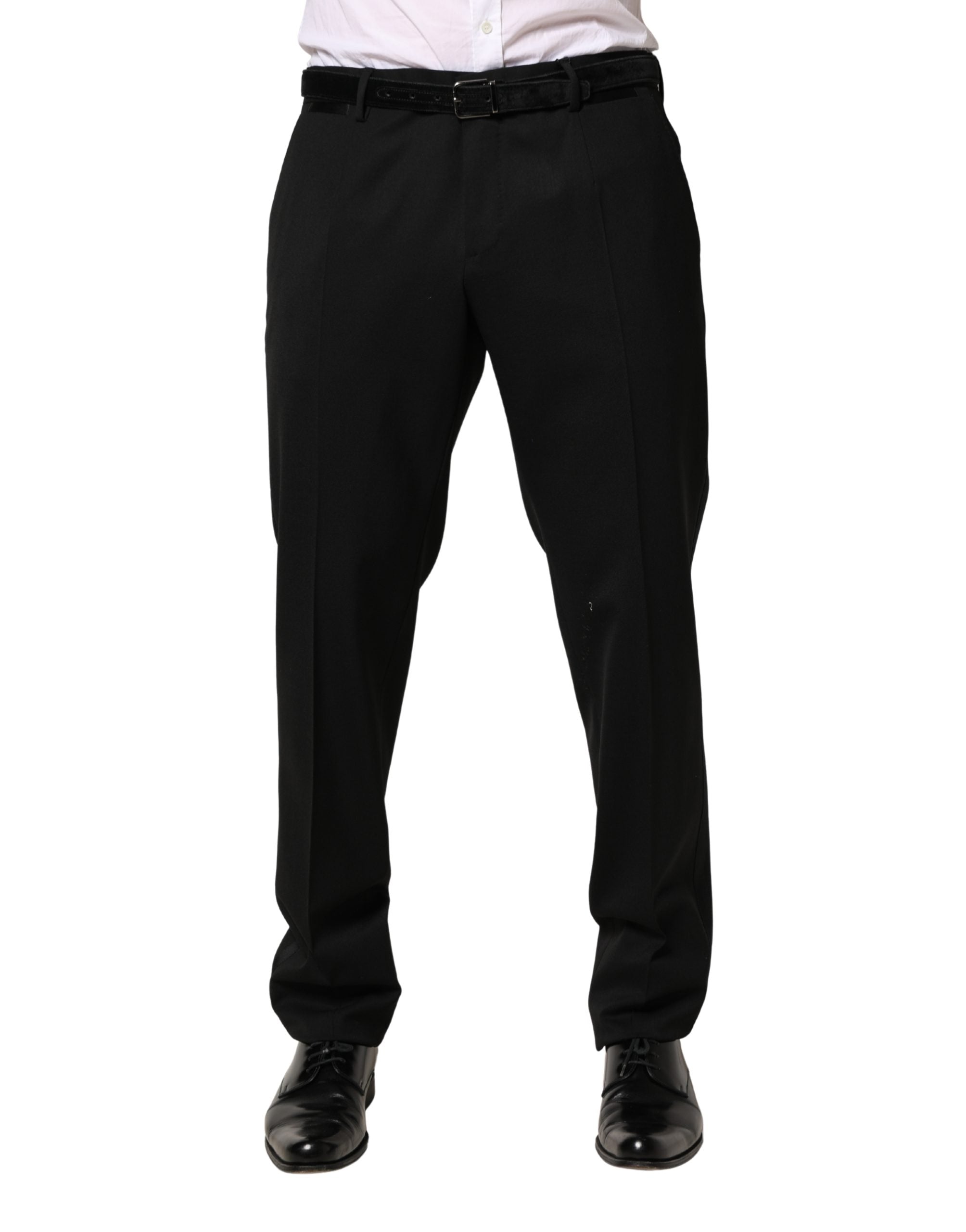 Dolce & Gabbana Men's Black Skinny Wool Suit Pants